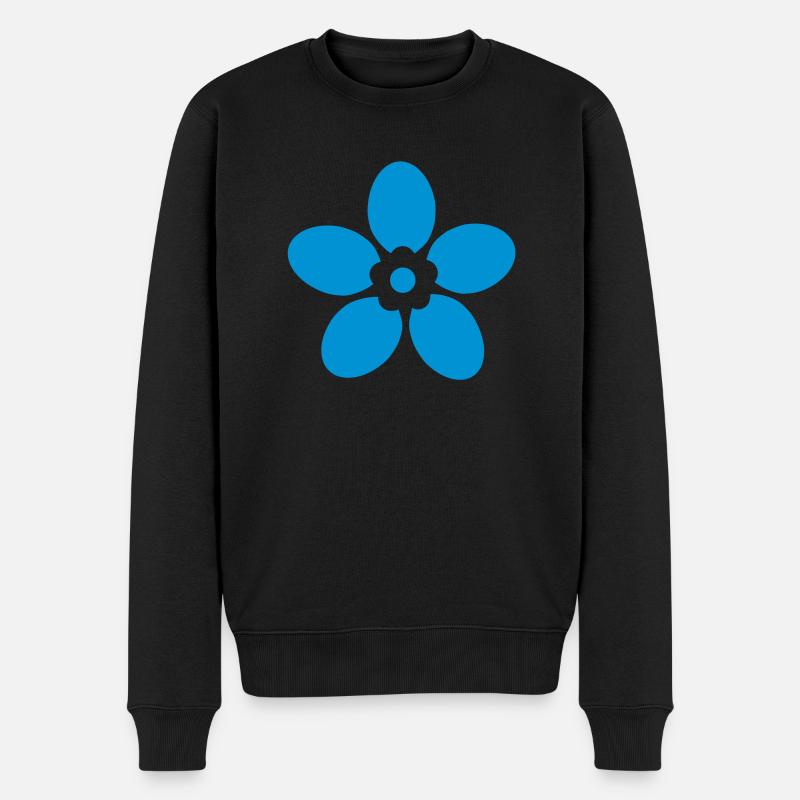 fleur myosotis - Pull Premium bio Homme - noir