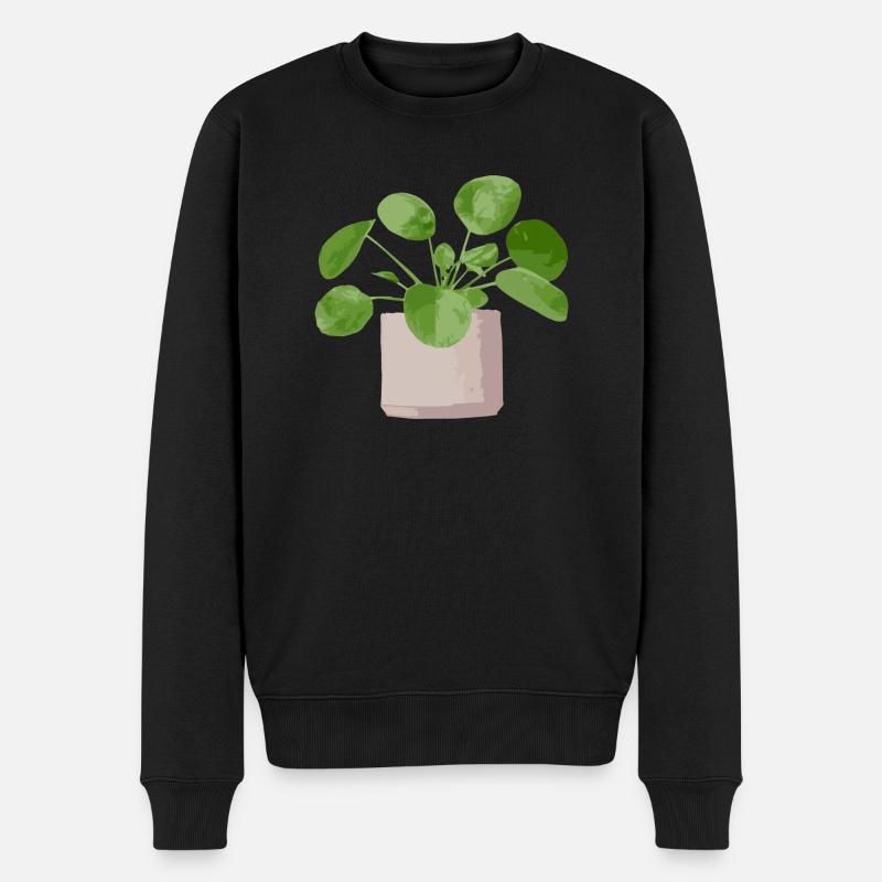 Pilea - Männer Premium Bio Pullover - Schwarz