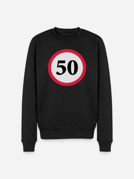 geschwindigkeitstafel_50 - Männer Premium Bio Pullover - Schwarz