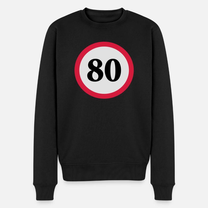 geschwindigkeitstafel_80 - Männer Premium Bio Pullover - Schwarz