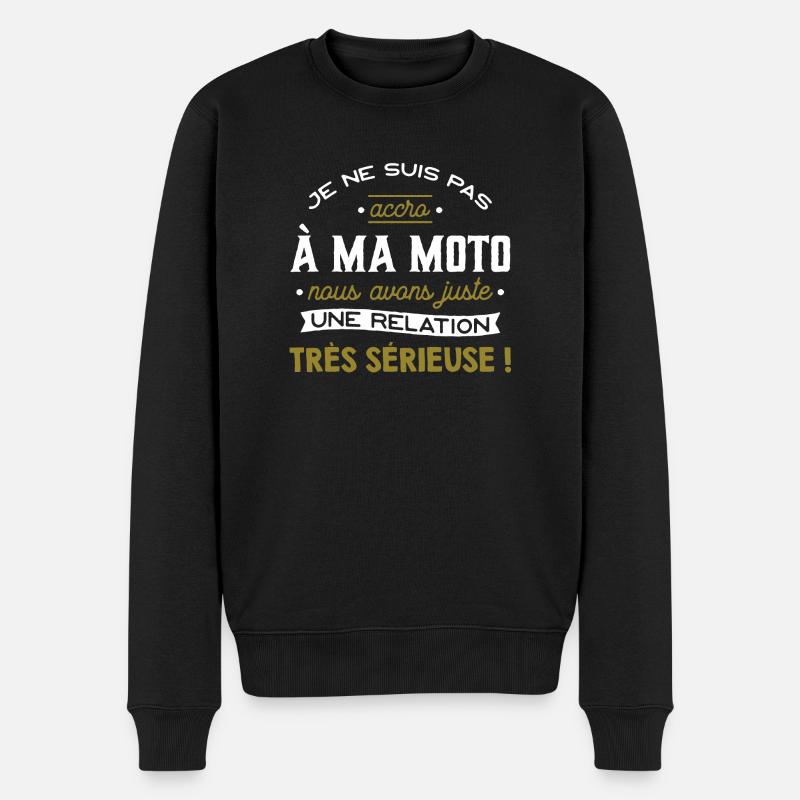 Pas accro moto cadeau - Pull Premium bio Homme - noir