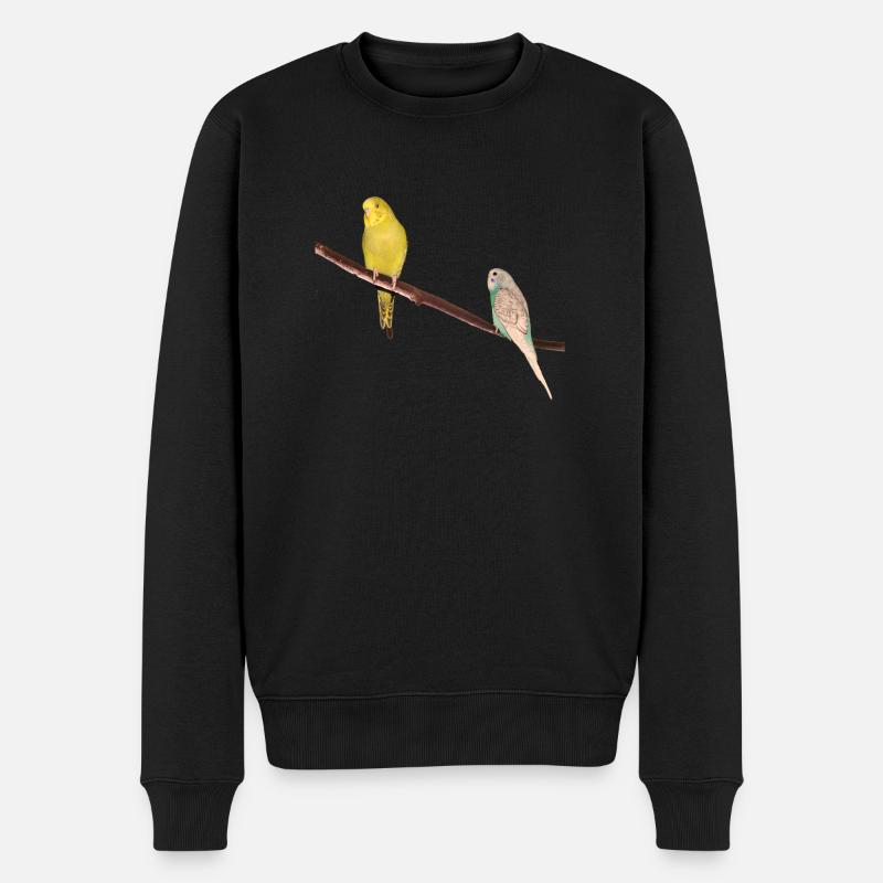 Wellensittiche - Männer Premium Bio Pullover - Schwarz