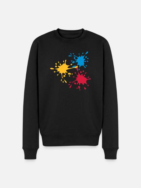 Farbe - Männer Premium Bio Pullover - Schwarz