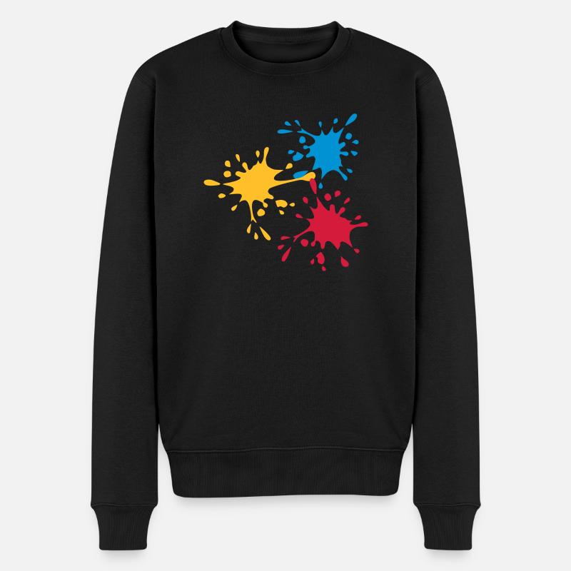 Farbe - Männer Premium Bio Pullover - Schwarz