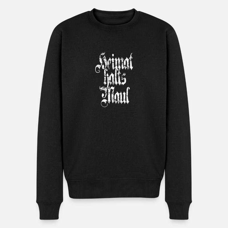 Heimat halts Maul - Männer Premium Bio Pullover - Schwarz