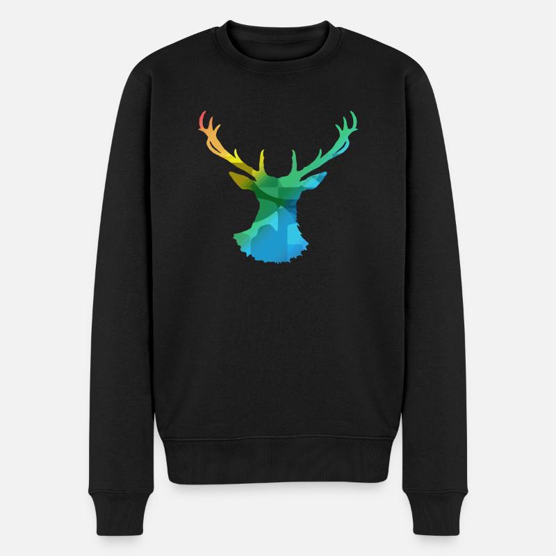 cerf - Pull Premium bio Homme - noir