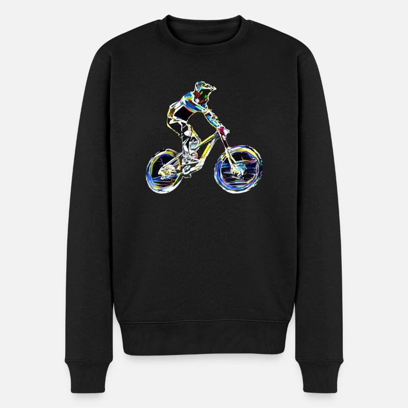 MTB Downhill Mountainbike - Männer Premium Bio Pullover - Schwarz