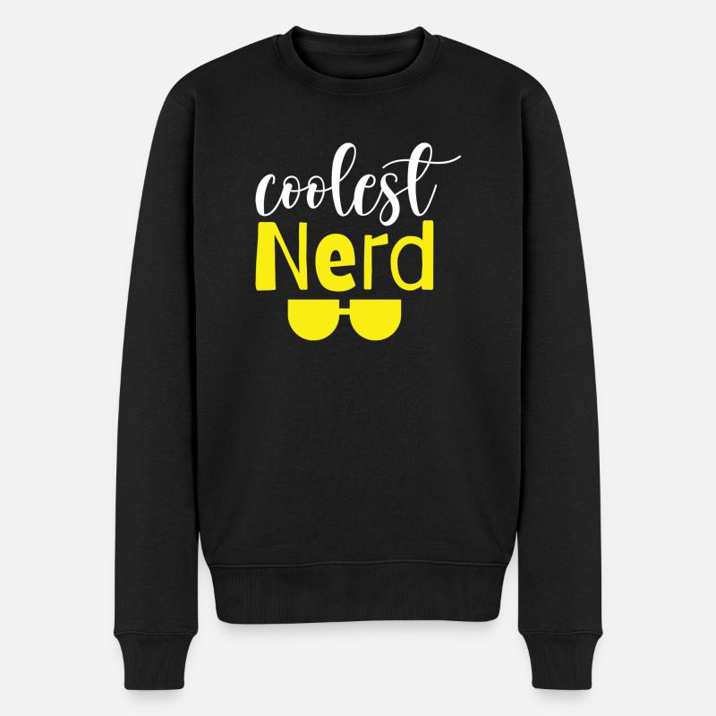 Coolest Nerd - Männer Premium Bio Pullover - Schwarz