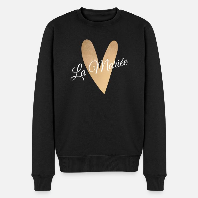 La mariée coeur doré - Pull Premium bio Homme - noir