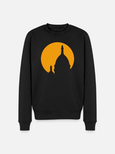 Sacré-Coeur Montmartre Paris yellow silhouette - Men's Premium Organic Jumper - black