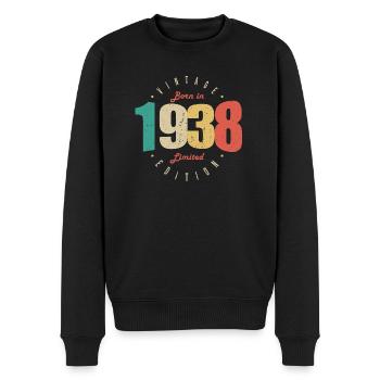 1938 Vintage Retro Geburtstagsgeschenk 1938 - Männer Premium Bio Pullover - Schwarz - Vorne - Nico (187cm)