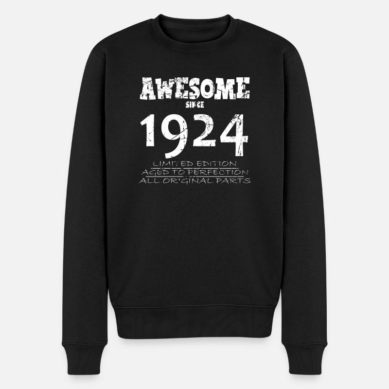1924 - Legendäres 100-jähriges Jubiläum - Männer Premium Bio Pullover - Schwarz