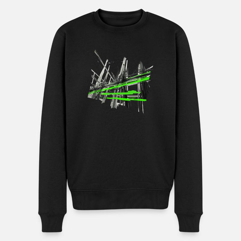 abstrakt lines - Männer Premium Bio Pullover - Schwarz