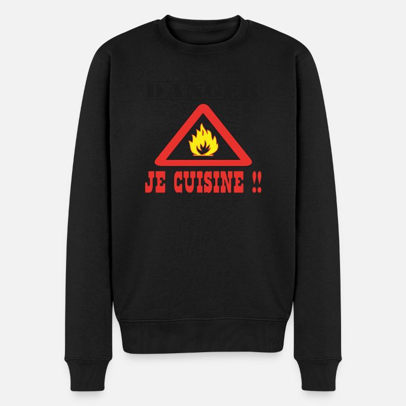 Danger je cuisine !!! - Pull Premium bio Homme - noir