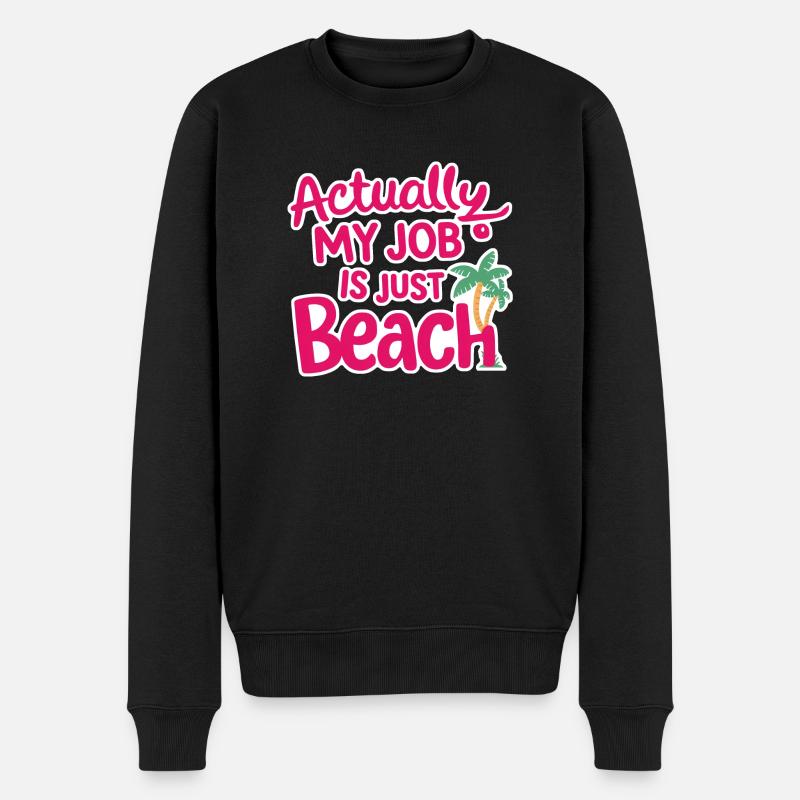 plage vacances soleil mer - Pull Premium bio Homme - noir