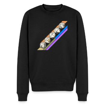 Retro Minimalist Polyhedral Dice Set Tabletop RPGP - Men's Premium Organic Jumper - black - Front - Nico (187cm)