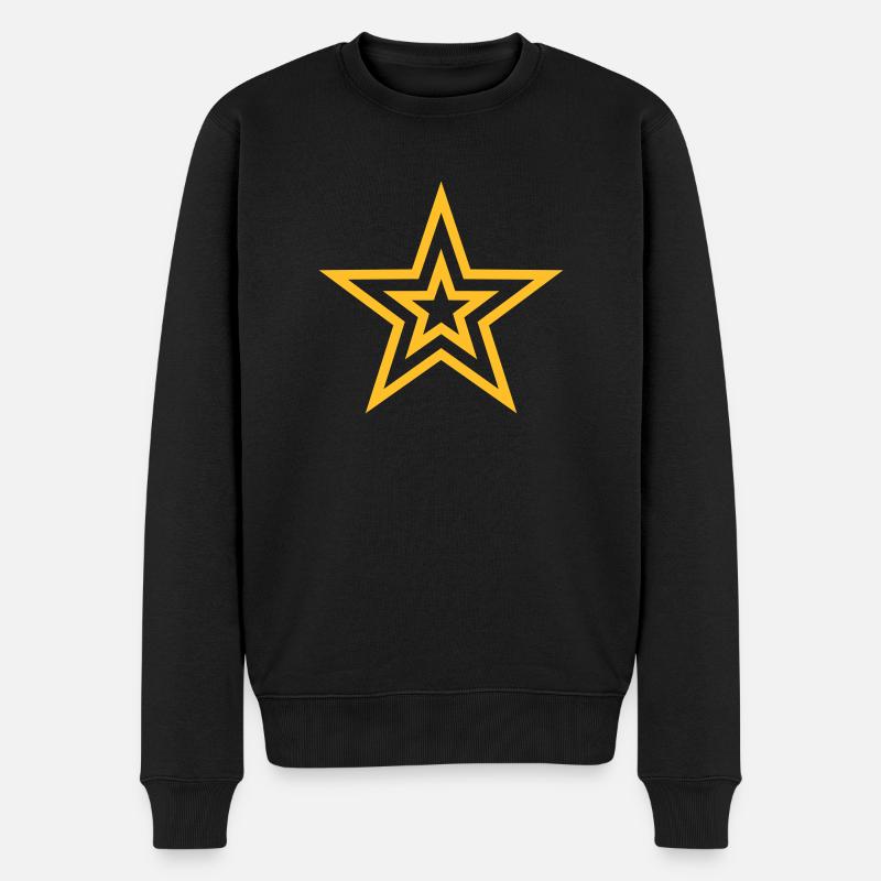 Stern - Männer Premium Bio Pullover - Schwarz