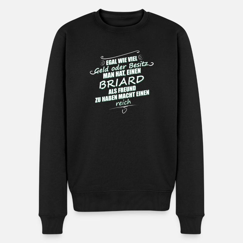 BRIARD - macht einen reich - Männer Premium Bio Pullover - Schwarz