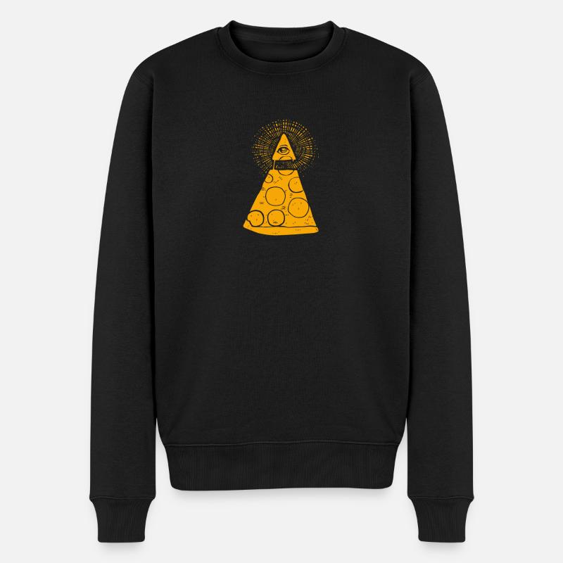Pizza cult - Männer Premium Bio Pullover - Schwarz