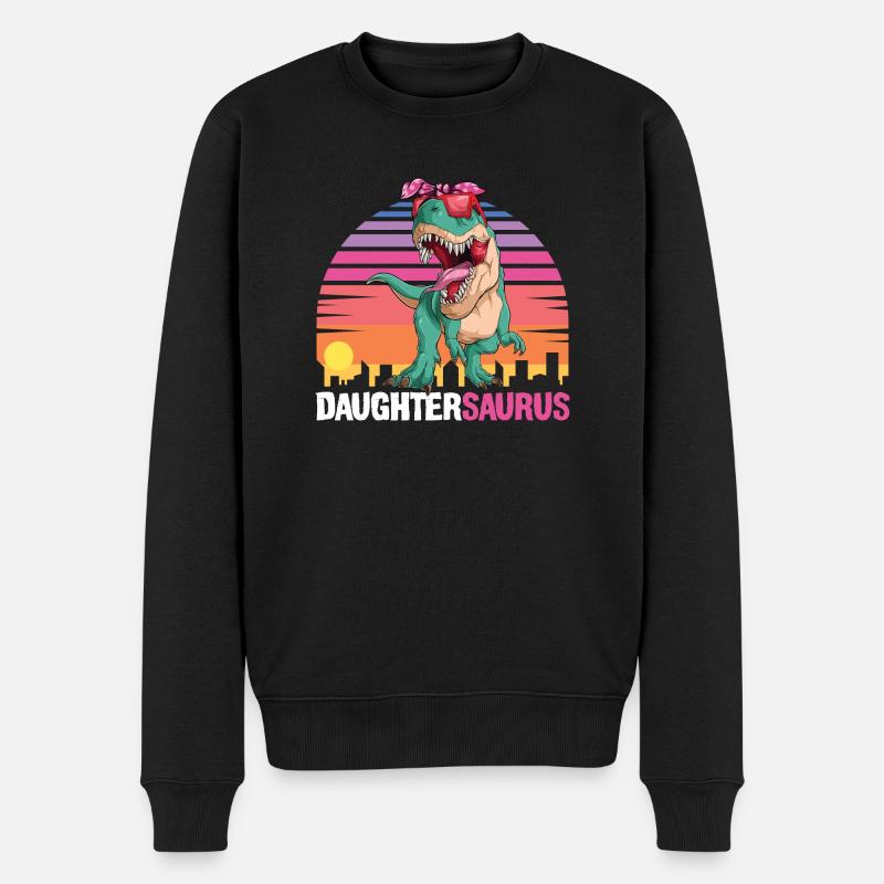 Tochtersaurus - Männer Premium Bio Pullover - Schwarz