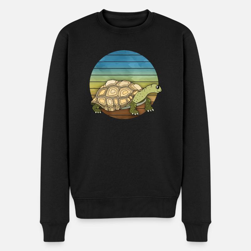 Schildkröte - Männer Premium Bio Pullover - Schwarz