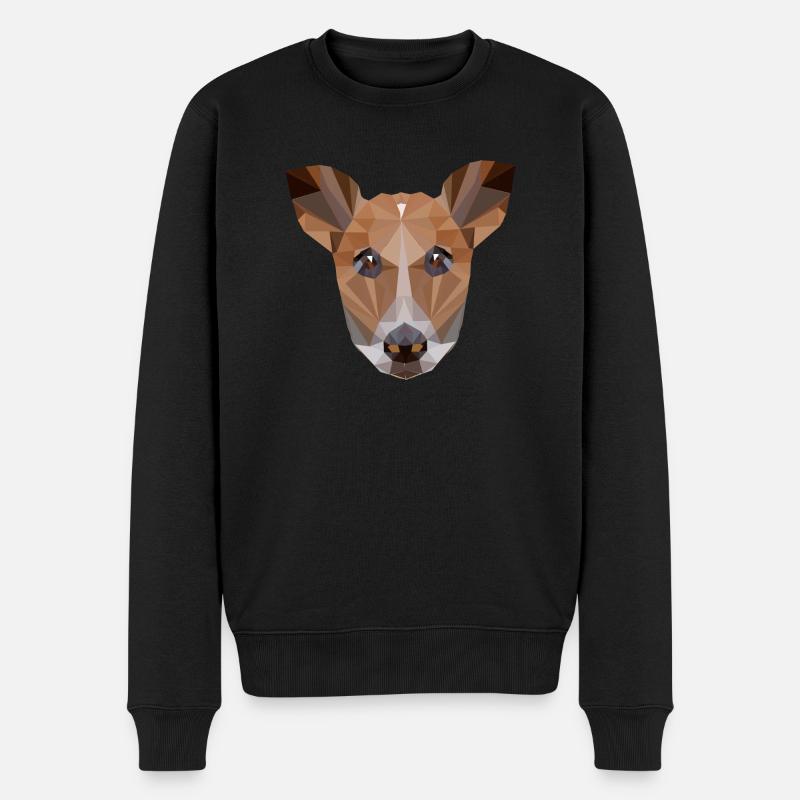 Hund Dog Polygon Dreieck - Männer Premium Bio Pullover - Schwarz