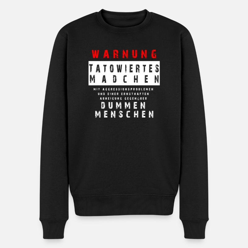Tattoo Mädchen Geburtstag Weihnachten Geschenk - Männer Premium Bio Pullover - Schwarz