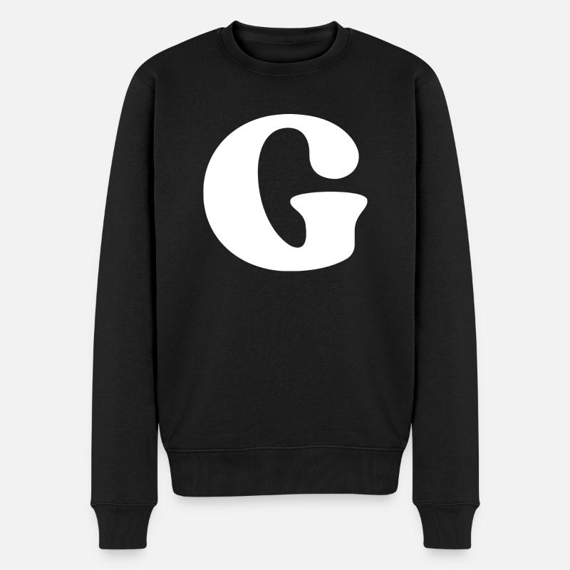 Buchstabe g - Männer Premium Bio Pullover - Schwarz