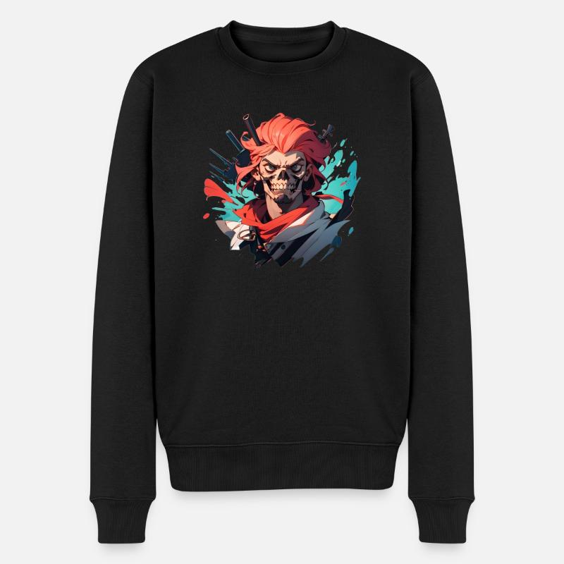 Pirat - Männer Premium Bio Pullover - Schwarz