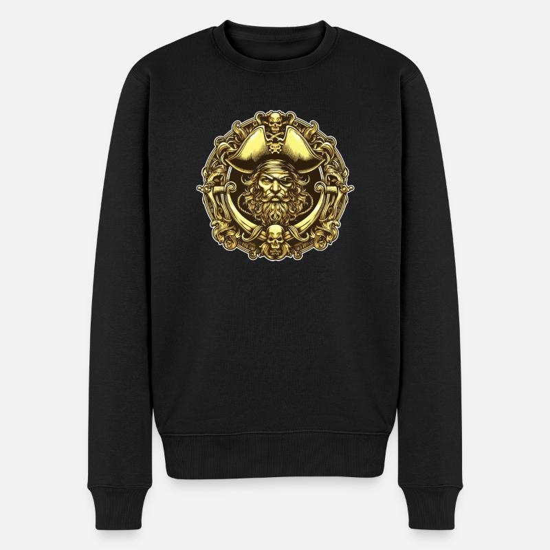 Pirat - Männer Premium Bio Pullover - Schwarz