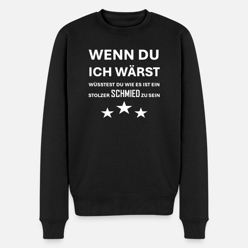 Stolzer Schmied - Männer Premium Bio Pullover - Schwarz