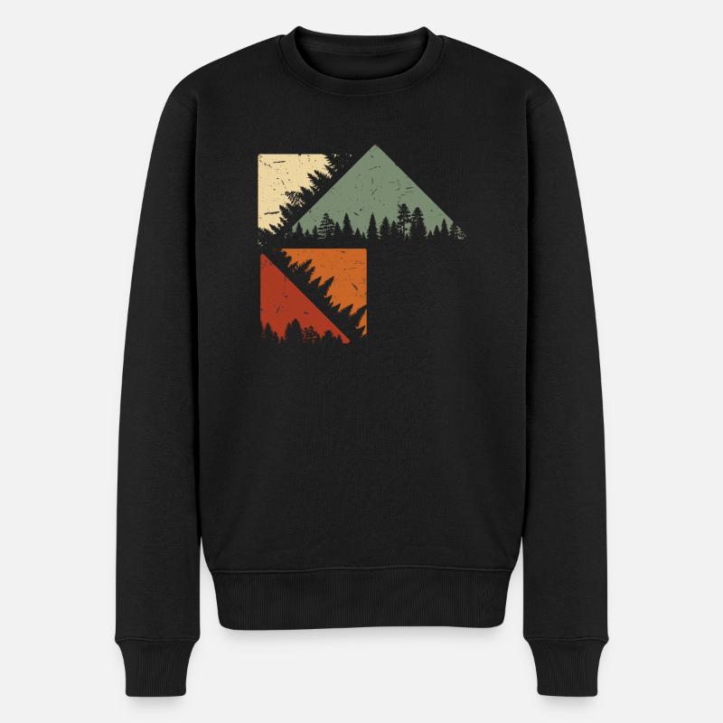 montagne rétro-idée cadeau vintage - Pull Premium bio Homme - noir