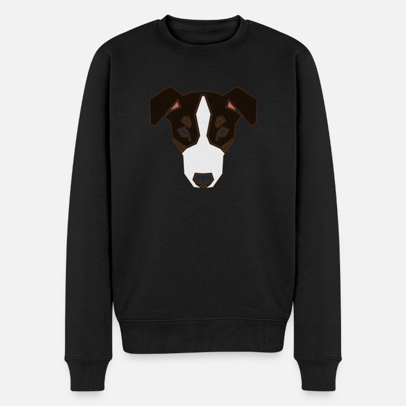 Jack Russell Faces 4a - Männer Premium Bio Pullover - Schwarz