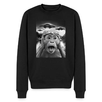 Drôle Singe Graphique OVNI Bizarre - Pull Premium bio Homme - noir - Devant - Nico (187cm)