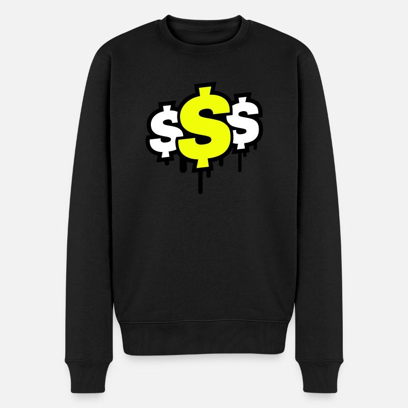 dollar symbol - Männer Premium Bio Pullover - Schwarz