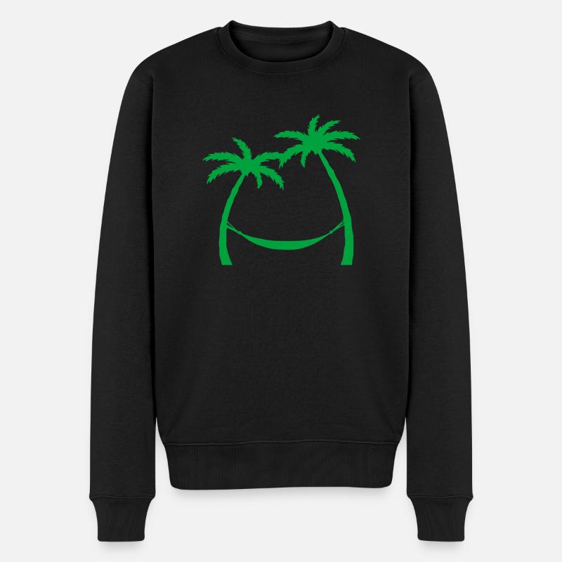 Palmen Sommer - Männer Premium Bio Pullover - Schwarz
