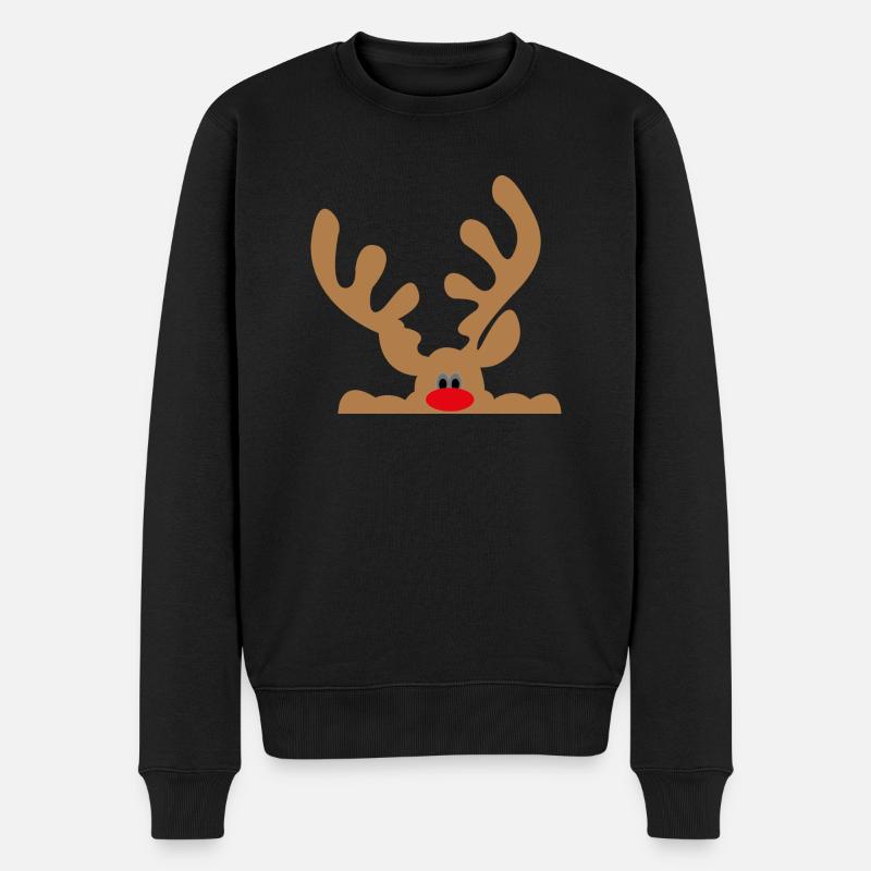 elch - Männer Premium Bio Pullover - Schwarz