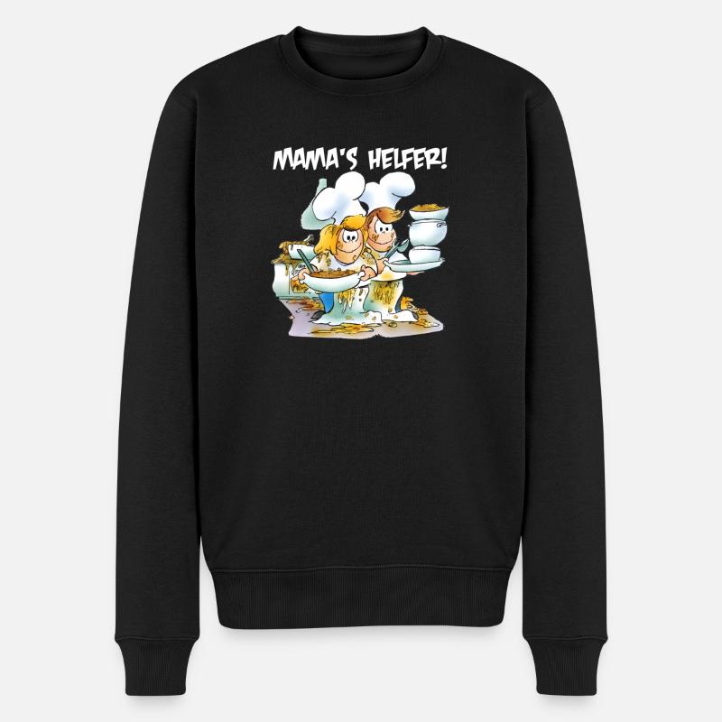 Mama's Helfer - Männer Premium Bio Pullover - Schwarz