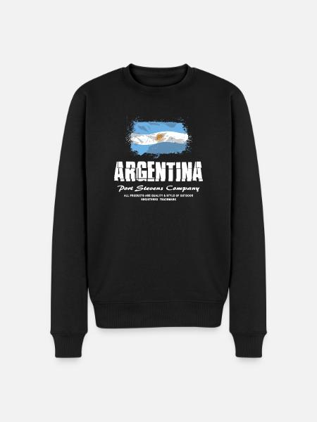 Argentina Flag Logo - Männer Premium Bio Pullover - Schwarz