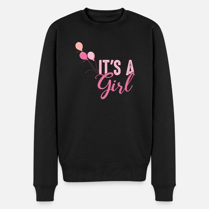 It's a Girl Baby Geschlecht Verkündung Mädchen - Männer Premium Bio Pullover - Schwarz