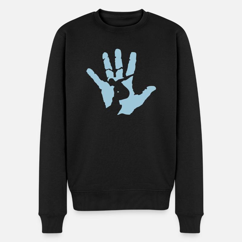 main surf logo surfeur - Pull Premium bio Homme - noir