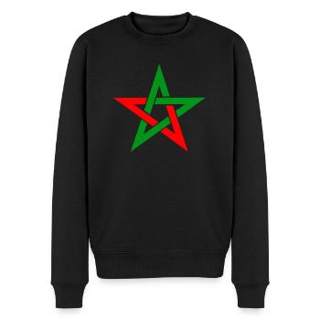 Marokkanischer Stern - Männer Premium Bio Pullover - Schwarz - Vorne - Nico (187cm)