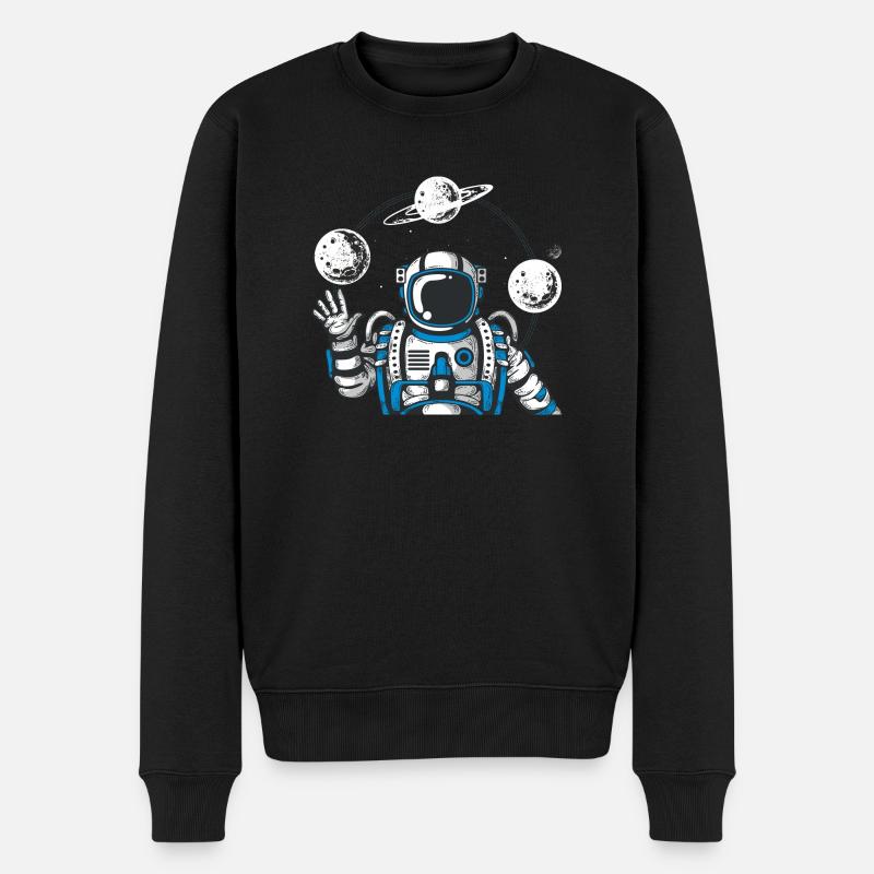 Hallo Astronaut - Männer Premium Bio Pullover - Schwarz