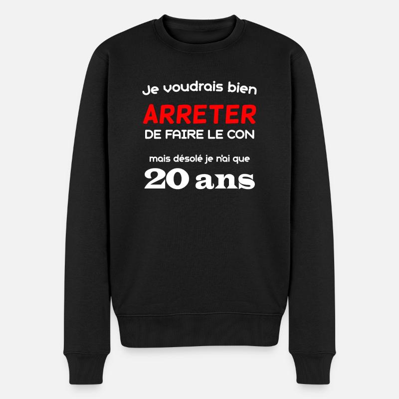 T-shirt anniversaire 20 ans - Pull Premium bio Homme - noir