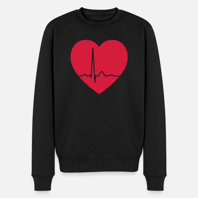 Impulsion d’ECG de coeur - Pull Premium bio Homme - noir