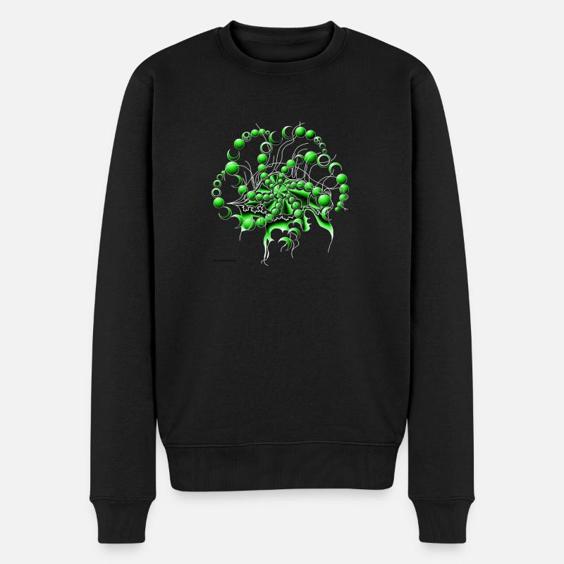 Psychedelisches Auge grün - Männer Premium Bio Pullover - Schwarz