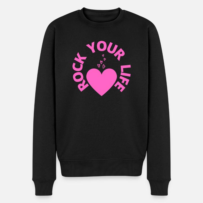 ROCK YOUR LIFE - Männer Premium Bio Pullover - Schwarz