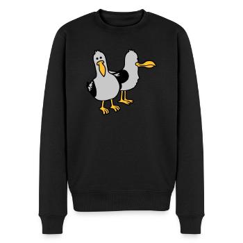 Gang 2 lustige Möwen - Männer Premium Bio Pullover - Schwarz - Vorne - Nico (187cm)