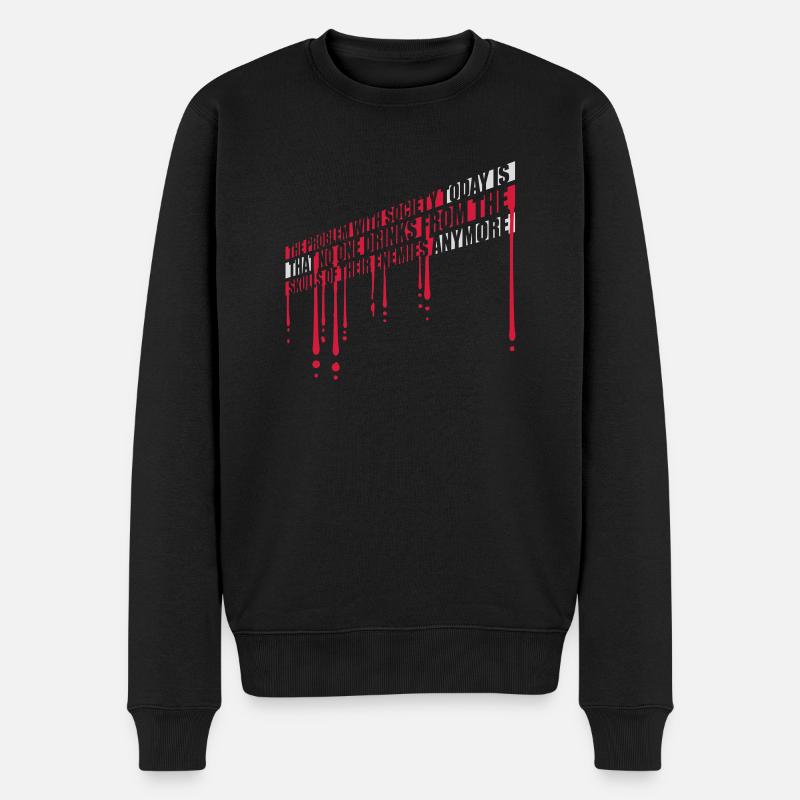 boissons de crânes ennemis - Pull Premium bio Homme - noir