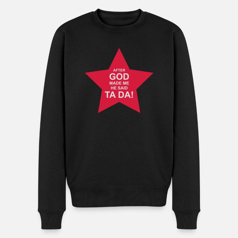 after god made me - Männer Premium Bio Pullover - Schwarz
